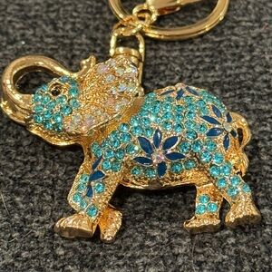Sparkling Rhinestone Elephant Keychain/Bag Charm (w/Gold Hardware)(NWT)